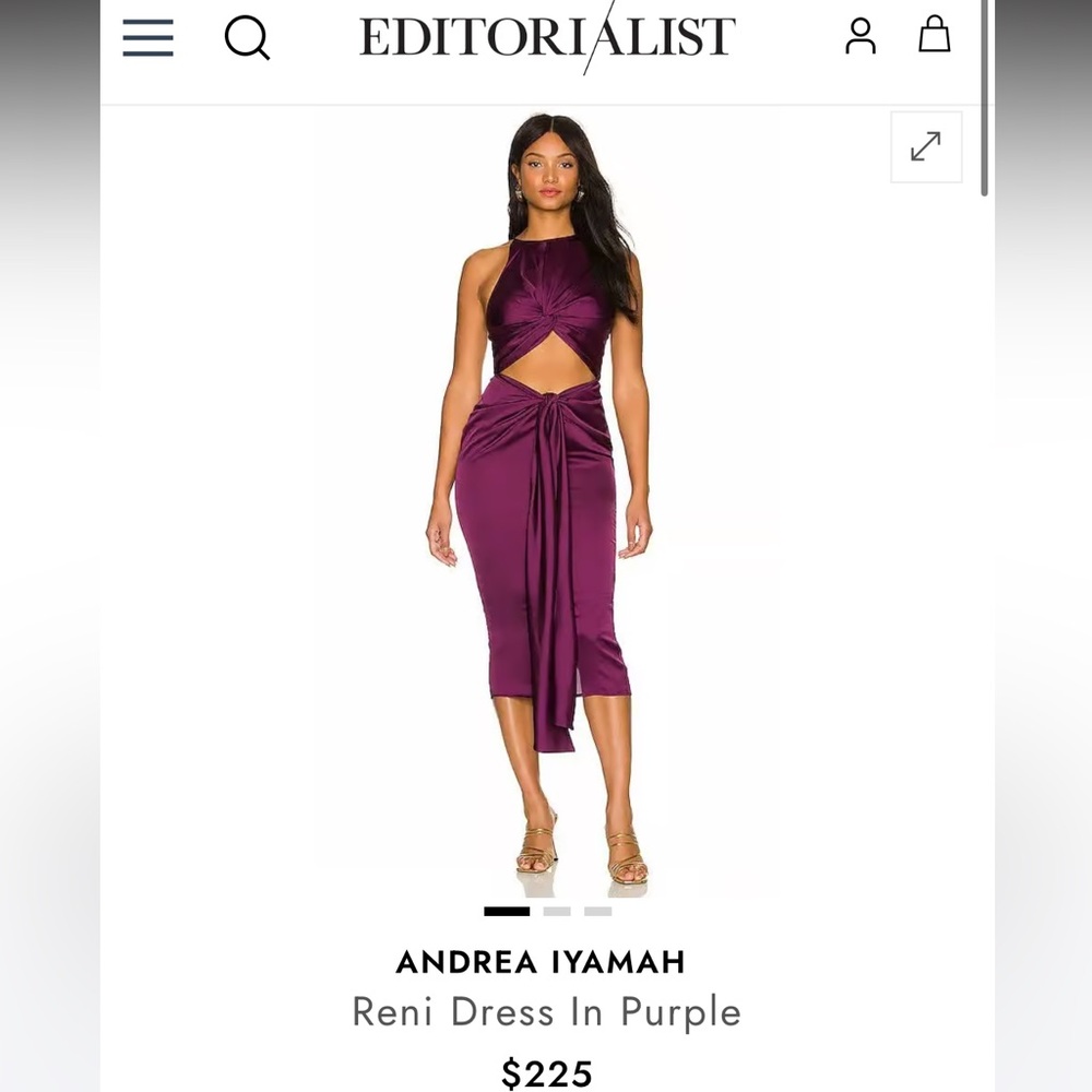 Andrea Iyamah black silk midi dress - Picture 3 of 5